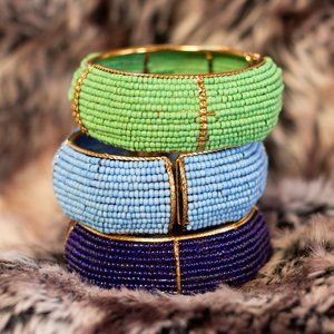 Baby Blue African Beaded Bracelet